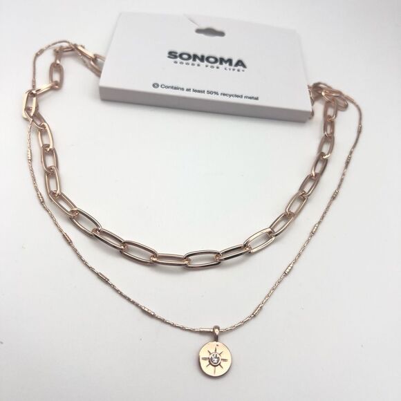 Sonoma Rose Gold Layered Necklace Set - Picture 2 of 5